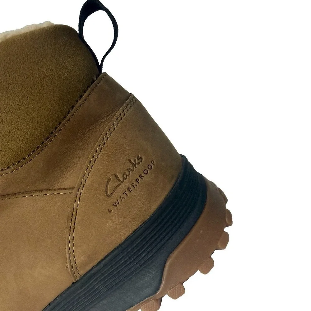 Clarks Men's ATL Trek Up Wp Hiking Boots Leather Upper Dark Sand Size 7 Newp